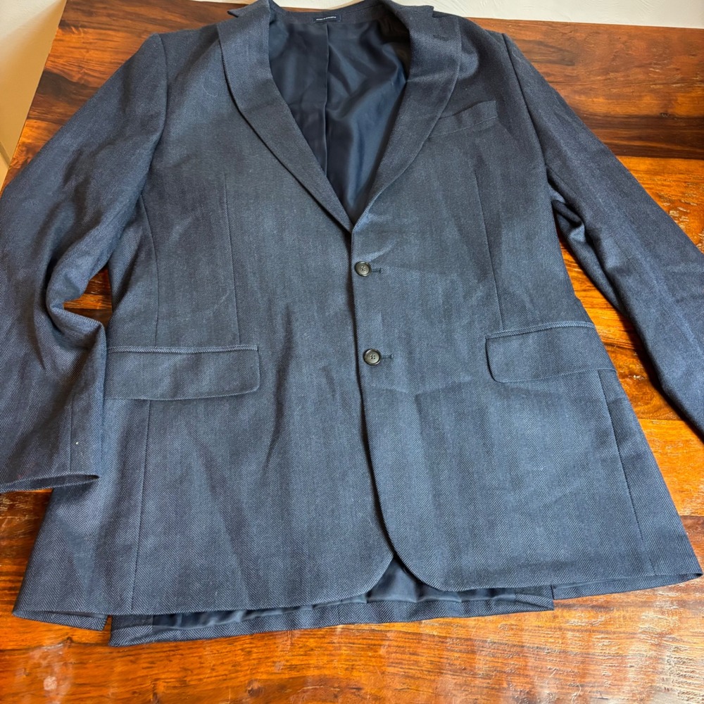 Stafford Tailored Culture Classic Fit Mens 46 Long Herringbone Blazer Jacket‎